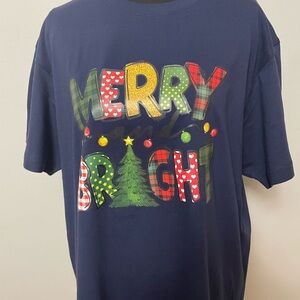Navy Merry and Bright Women's Top